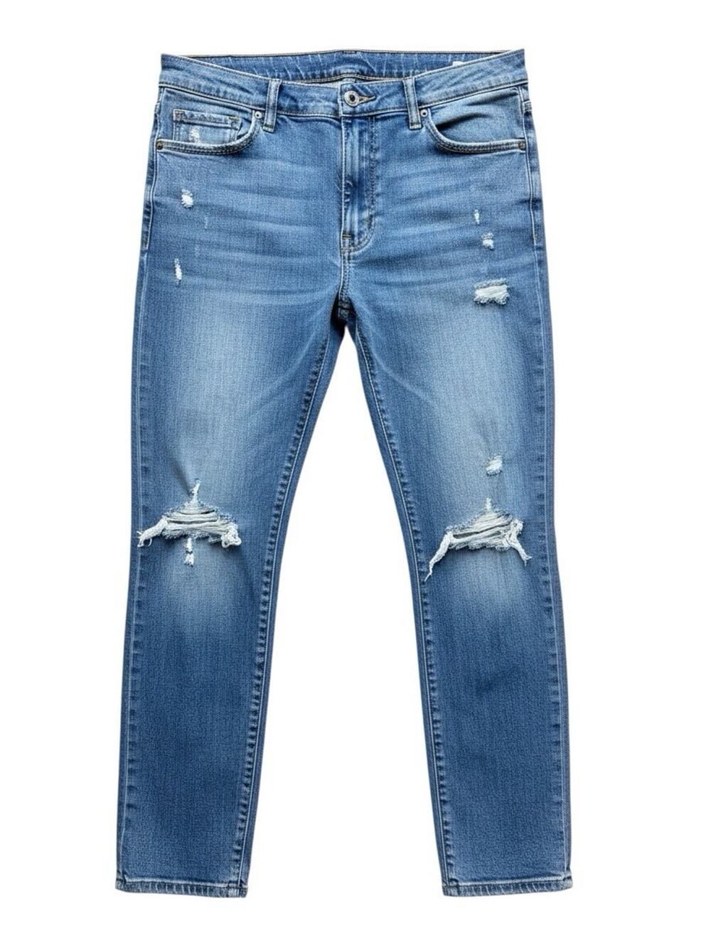 Eunina Women's Super High-Rise Ankle Distressed Stretch 5-Pocket Jeans 13 K01
